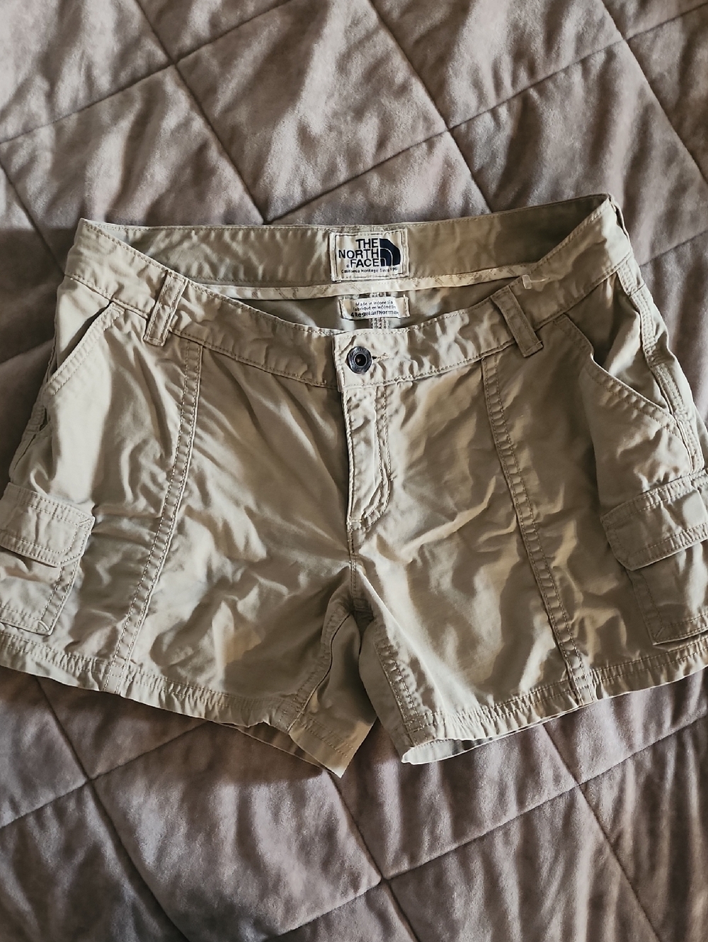 The North Face Women's Tan Cargo Shorts with Utility Pockets